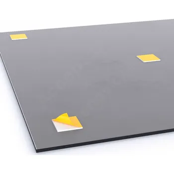 Informační tabulka Označení podlaží - číslo "4" (300 x 300 mm) - stříbrná tabulka - černý popis