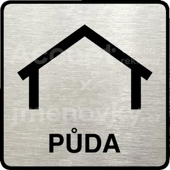 Informační tabulka Stříbrný piktogram "půda" s černým&nbsp;textem a rámečkem&nbsp;-