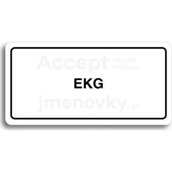 Informační tabulka Bílý piktogram "EKG" s černým textem a rámečkem&nbsp;-