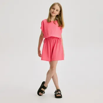 Dívčí šaty Reserved - Pruhovaný overal - fuchsiová - 585EX-43X - 585EX-43X-158