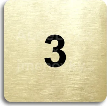 Značení Zlatý piktogram "číslo" s černým&nbsp;textem bez rámečku&nbsp;-