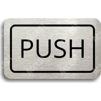 Informační tabulka Stříbrný piktogram "SEM - TAM - typ 23" s černým textem a rámečkem - 80 x 50 mm