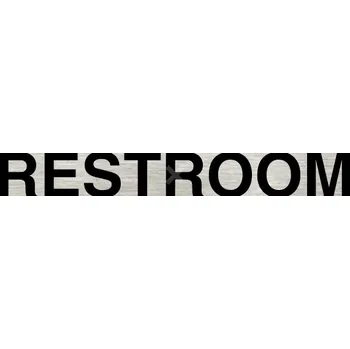 Značení Stříbrný piktogram "RESTROOM" s černým&nbsp;textem bez rámečku -