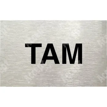 Informační tabulka Stříbrný piktogram "SEM - TAM - typ 12" s černým textem bez rámečku - 80 x 50 mm