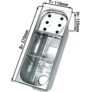 Lednice G.Gastro VP2712 Mycí zařízení 270X110X120 mm - CNS - 2 otvory dole