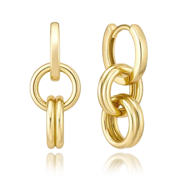 Náušnice Olivie MINET Zlaté náušnice spojené kroužky Au 585/1000