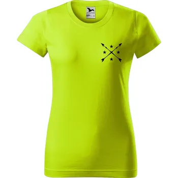 Dámské oblečení DOBRÝ TRIKO Dámské tričko s potiskem Šípy Barva: Limetková, Velikost: XL
