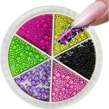 Ozdoby Na Nechty Sada barevných kuliček a perliček na zdobení nehtů