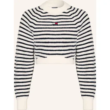 Dámský svetr Tommy Jeans Dámský Cropped Svetr, bílá / tmavě modrá, 42
