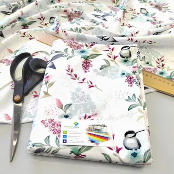 Dámské tričko Moraviatex Balíček 1 metr - Jednolíc elastický bavlna/Elastan 6% digi tisk Kolibřík (0,33kg)