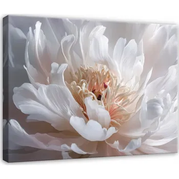 Obraz OBRAZ KVĚT 3D BÍLÝ ABSTRAKCE DO LOŽNICE OBÝVÁKU KUCHYNĚ NA PLÁTNĚ 40x30