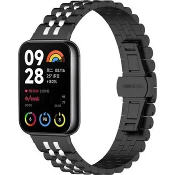 Ostatní příslušenství k chytrým hodinkám eses Kovový řemínek pro Xiaomi Redmi Watch 4, 5, 6 a Smart Band 8 Pro a 9 Pro - Černo stříbrný