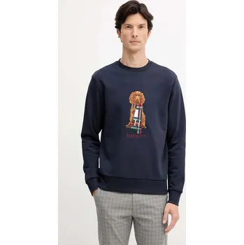 Pánská mikina Bavlněná mikina Hackett London pánská, tmavomodrá barva, s aplikací, HM5800015 59X, vel. S