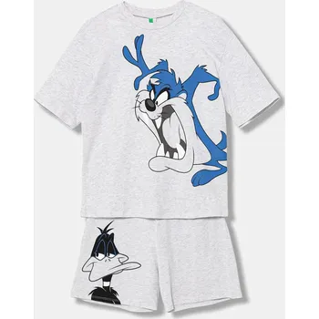 Chlapecké pyžamo Dětské bavlněné pyžamo United Colors of Benetton šedá barva, 30960P08T 30960P08T.G.Seasonal 09X, vel. 110