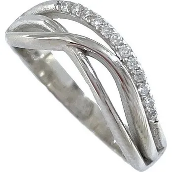 Prsten Stříbrný prsten zirkonová vlnka velikost prstenu 62