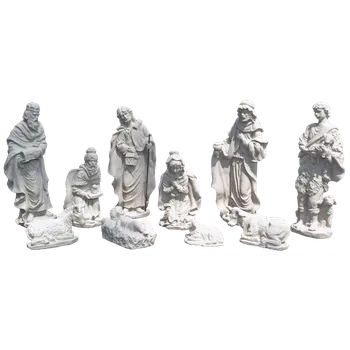 Zahradní dekorace Umělý pískovec Betlém z 10 figurek