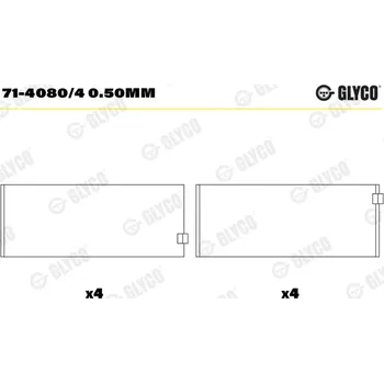 Ojnice GLYCO Ojniční ložisko 7140804050MM