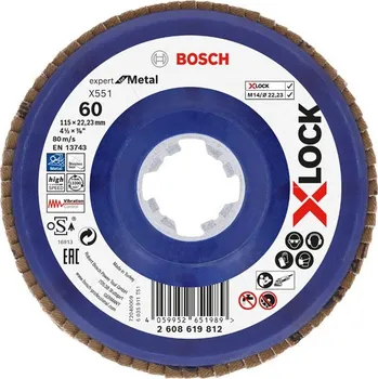 Brusný kotouč BOSCH Lamelový brusný kotouč X551 Expert for Metal s upínáním X-LOCK (2608619812)