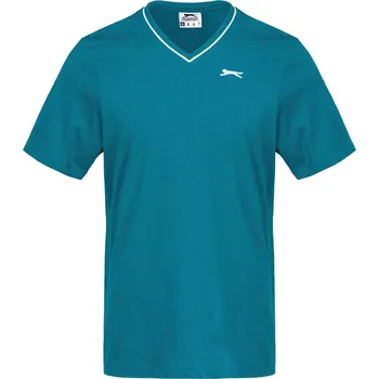 Pánské tričko Slazenger tričko výstřih do V, teal Barva: Modrá, Velikost: L