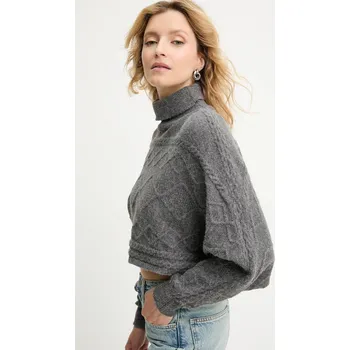 Dámský svetr Kašmírový svetr Answear.LAB dámský, šedá barva, s golfem 2722.fh 90X, vel. XL