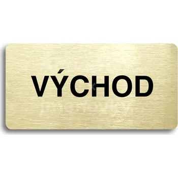 Značení Zlatý piktogram "VÝCHOD" s černým textem bez rámečku -