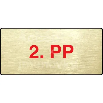 Značení Zlatý&nbsp;piktogram "2. PP" s červeným textem a rámečkem&nbsp;-