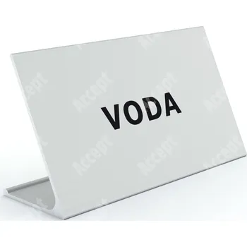 Jmenovka na stůl Informační stojánek D-62 "VODA" - stříbrná