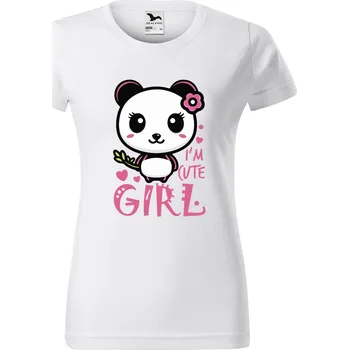 Dámské tričko DOBRÝ TRIKO Dámské tričko s potiskem Cute girl Barva: Bílá, Velikost: 3XL