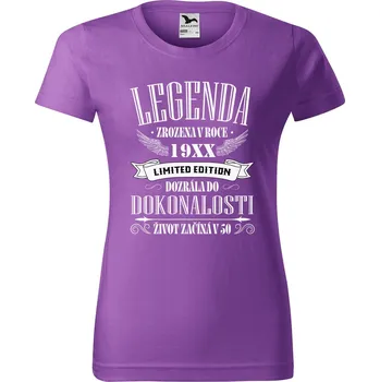 Dámské tričko DOBRÝ TRIKO Dámské tričko s potiskem Legenda limited edition Barva: Fialová, Velikost: L