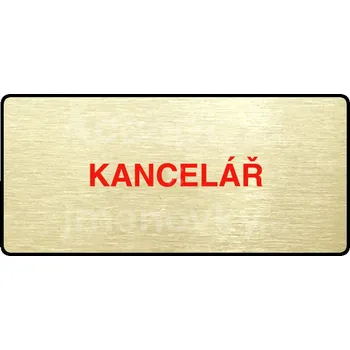 Značení Zlatý piktogram "KANCELÁŘ" s červeným textem a rámečkem -