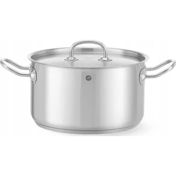 STŘEDNÍ HRNEC S POKLICÍ OCELOVÝ GASTRONOMICKÝ INDUKCE 6L 24CM HENDI