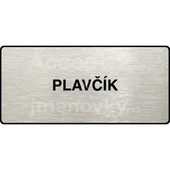 Značení Stříbrný piktogram "PLAVČÍK" s černým&nbsp;textem a rámečkem&nbsp;-