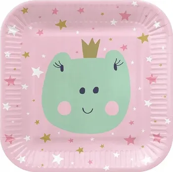 Talíř Papírové talířky na narozeniny PAW čtverec ŽABIČKA 10 ks