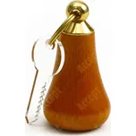 Klíčenka dřevěná bez gumy (světle hnědá) - světle hnědá - zlatý úchyt