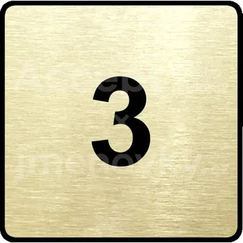 Informační tabulka Zlatý piktogram "číslo" s černým&nbsp;textem a rámečkem&nbsp;-