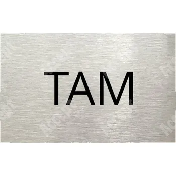 Informační tabulka Stříbrný piktogram "SEM - TAM - typ 30" s černým textem bez rámečku - 80 x 50 mm