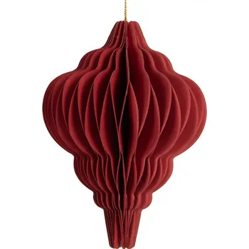 Vánoční ozdoba Červená vánoční ozdoba z papíru Harmonic III – 10 cm