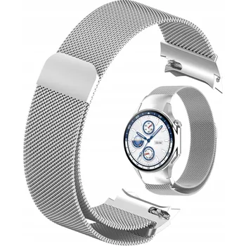 Řemínek na hodinky STŘÍBRNÝ OCELOVÝ MAGNETICKÝ ŘEMÍNEK MESH MILÁNSKÝ TAH 22MM PRO ONEPLUS WATCH 2 3