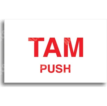Informační tabulka Bílý piktogram "SEM - TAM - typ 16" s červeným textem bez rámečku - 80 x 50 mm