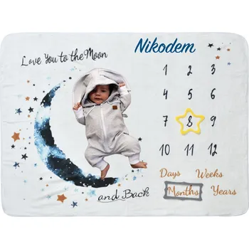 Obraz Fotografická deka pro děti s jménem dítěte - zabalená 100 x 75 cm