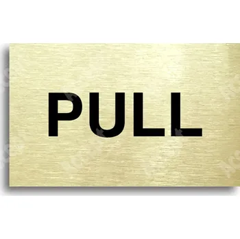 Informační tabulka Zlatý piktogram "SEM - TAM - typ 14" s černým textem bez rámečku - 80 x 50 mm