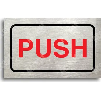 Informační tabulka Stříbrný piktogram "SEM - TAM - typ 13" s červeným textem a rámečkem - 80 x 50 mm