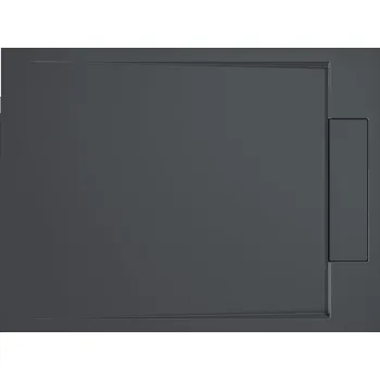 Sprchová vanička CERANO - Sprchová vanička z litého mramoru čtvercová Loro - tmavě šedá - 90x90 cm