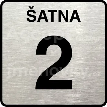 Informační tabulka Stříbrný piktogram "šatna 2" s černým textem a rámečkem -