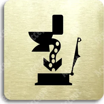 Informační tabulka Zlatý piktogram "septik" s černým&nbsp;textem bez rámečku&nbsp;-