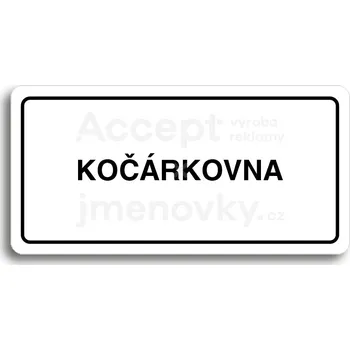 Informační tabulka Bílý piktogram "KOČÁRKOVNA" s černým textem a rámečkem&nbsp;-