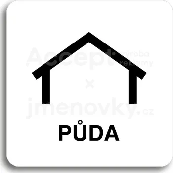 Značení Bílý piktogram "půda" s černým textem bez rámečku&nbsp;-