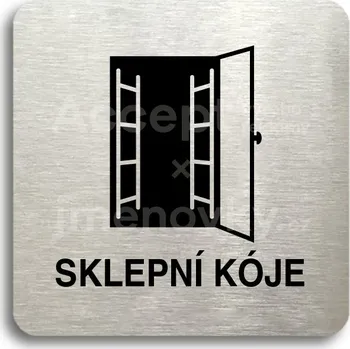 Informační tabulka Stříbrný piktogram "sklepní kóje II" s černým textem bez rámečku -