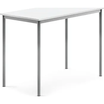 Jídelní stůl Stůl BORÅS, 1200x700x900 mm, stříbrné nohy, HPL deska, bílá