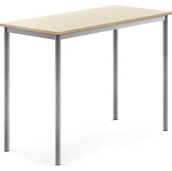 Jídelní stůl Stůl BORÅS, 1200x600x900 mm, stříbrné nohy, HPL deska, bříza